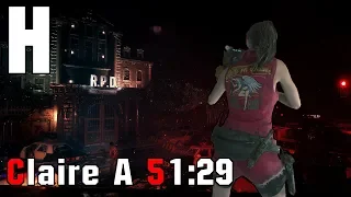 [OLD WR] Claire A SpeedRun 51:29 RE2 Remake | Hardcore | NG | 120FPS