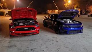 2022 Dodge Charger Hellcat Widebody Intake vs 2022 Ford Mustang GT Bolt Ons E85