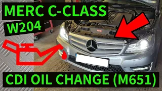 MERCEDES C-CLASS W204 - Engine Oil & Filter Replacement How To Change C180 C200 C220 C250 CDI M651