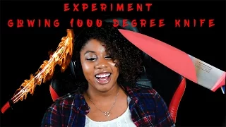 EXPERIMENT Glowing 1000 degree KNIFE REACTION