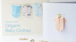 How to fold Origami Baby Clothes for making new baby boy or girl card (Kimigami)