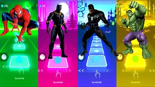 Spiderman 🆚 Black Panther 🆚 Venom 🆚 Hulk | Marvel Comics | Tiles Hop Fun Ball