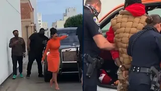 Cardi B Defending Her Husband Offset From Getting Arrested By The Police