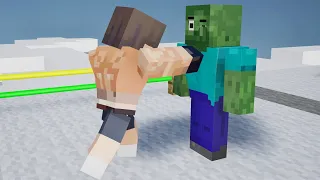 MUSCLE RUSH RUN CHALLENGE - Monster School - Minecraft Animation