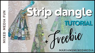 Paper strip dangle tutorial | combining Tim Holtz collage strips with home made