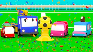 Das Fußballfeld - Lerne mit den kleinen Truck | Planierraupe, Kran, Educational cartoon für Kinder