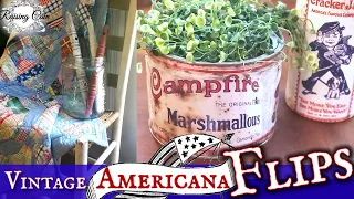 Patriotic Americana Thrift Flips • Vintage • Trash to Treasure • Styled in My Home • Raising Cain