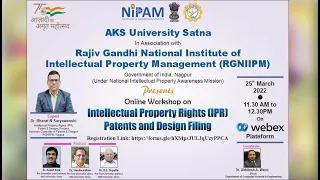 Workshop on"Intellectual Property Rights (IPR) Patents and Design Filing" | AKS University