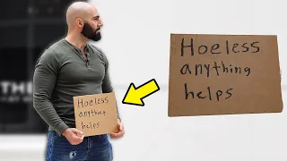 "Hoeless" Man Panhandling