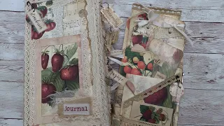 Strawberry Summer, a hardback junk journal flip through* Sold thank you