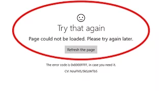 Fix Try that again-Page could not be loaded.Please try again later in windows store