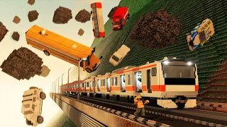 Trains vs Landslide 😱 Teardown