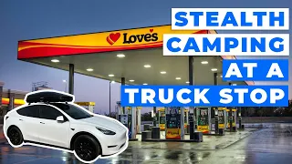 Camping at a Truck Stop in my Tesla Model Y: 850 Mile Road Trip | S2:E2