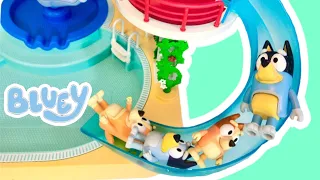 💙 BLUEY Toys Disney Jr. PLAYMOBIL POOL and Waterslide