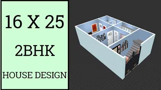 16 x 25 Small Village House Plan ll 400 Sqft Ghar Ka Naksha ll 16 x 25 House Design