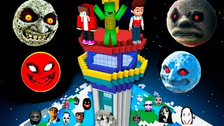 SCARY LUNAR MOON and NEXTBOT vs THE TALLEST Paw Patrol Security House Minecraft Maizen JJ and Mikey