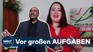 GRÜNER GEHT'S NICHT: Ricarda Lange und Omid Nouripour sind jetzt Parteivorsitzende