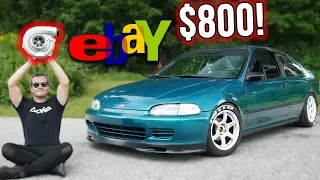 $800 CIVIC EBAY TURBO KIT BUILD!!