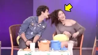 Ishaan Khattar's Funny PRANK On Girlfriend Jhanvi Kapoor's Hair At Dhadak Promotions On TV