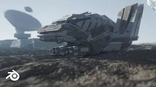 Spaceship landing scene rendered in Blender eevee | Breakdown | Tutorial series trailer 2020