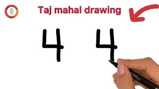 How to Draw Taj Mahal from number 44 | Drawing Taj mahal easy step by step |  Very Easy Drawing