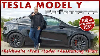 Tesla Model Y Performance - Wie sparsam ist das 534 PS Elektro SUV? | 100 km Verbrauch Test | 2023