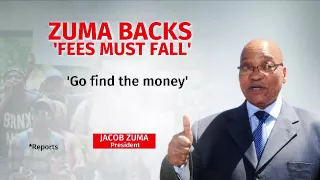 President Zuma backs zero % fee hike