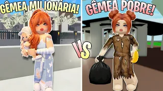 ROTINA GÊMEA POBRE VS GÊMEA MILIONÁRIA NO METRÔ LIFE RP ROBLOX 🏠💞