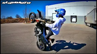 Learning Circle Wheelies! | Stunt Lot Shenanigans | Yamaha WR250X Supermoto