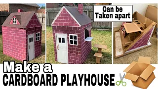 How to make a cardboard Playhouse #diy #craft #house