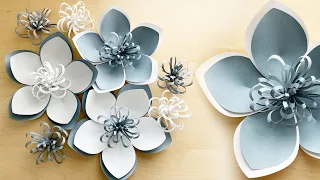 Paper Flower with Gorgeous Flower Center | Easy Paper Flowers | Christmas Decorations