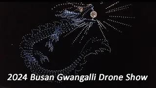 [4K Korea] 2024 Busan Gwangalli Drone Show Countdown Blue Dragon Year
