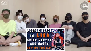 BTS Reaction to How people React To Lisa 'As if it's your Last ' Rap Part (Fanmade)