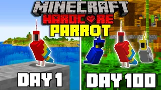 I Survived 100 Days as a PARROT in Hardcore Minecraft... Minecraft Hardcore 100 Days