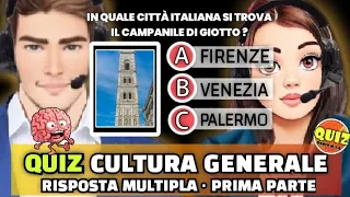 QUIZ DI CULTURA GENERALE  📚📓🔍💡🎥🎼✏️📈🔭🧪🪧🗿🧠🧠 RISPOSTA  MULTIPLA)