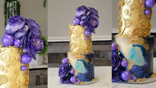 Steam Punk Edible Image Wrap Cake | How to Color Fresh Roses | Edible or Non-Edible Gliitter Spheres