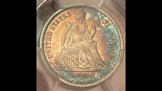 1884 Seated Liberty Dime Proof Toner Tuesday! #coins #seatedliberty #dimes #silver #toner #tuesday