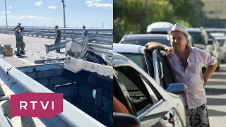 Второй удар по Крымскому мосту за год: два человека погибли, туристы застряли в Крыму