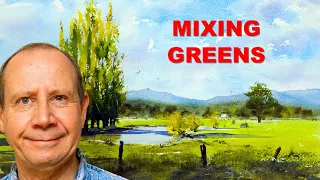 Mixing Greens with watercolors. How to mix the right greens for any subject. My four color method.