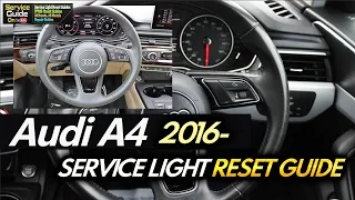 AUDI A4 Service Oil Interval Reset 2016 2017 2018 2019