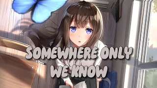 Nightcore - Somewhere Only We Know [Female Version] (Lyrics)