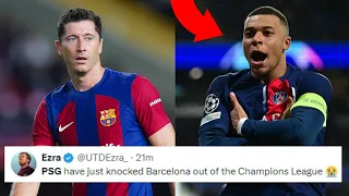 FOOTBALL WORLD REACT TO PSG BEATING BARCELONA | BARCELONA VS PSG 1-4 REACTIONS