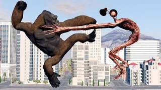 Siren Head vs King Kong - MONSTER BATTLE | Animation Film | Siren Head & KONG Fighting In Real Life