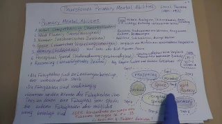 Psychologie: Intelligenz, was ist das Teil 5 Thurestones Primary Mental Abilities