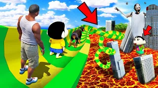 FRANKLIN AND SHINCHAN TRIED IMPOSSIBLE  LAVA WATER SLIDE CHALLENGE | GTA 5 TAMIL |KILLADI GAMING 2.0