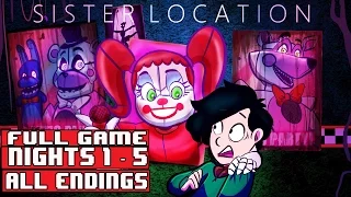 FNAF SISTER LOCATION Full Game Walkthrough - No Commentary (Five Nights at Freddy's Sister Location)