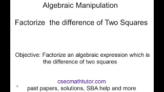 Factorize the difference of two squares