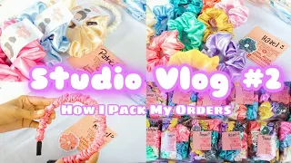 STUDIO VLOG #2 | How I pack my orders | Scrunchie Business Philippines by Love, Arya Scrunchies
