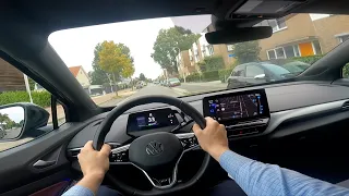 Volkswagen NEW ID.4 First | 4K POV Test Drive | 77kWh | 204hp |  First Edition | Detail inside