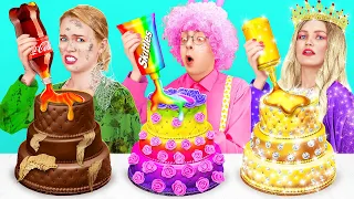 RICH VS POOR COOKING CHALLENGE || Delicious Cake Decoration Ideas by 123 GO! FOOD